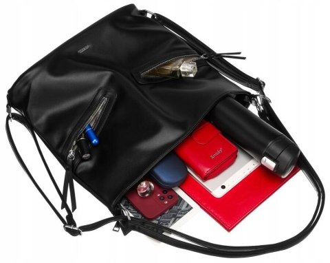 Klasyczna, pojemna torebka damska ze skóry ekologicznej Lumarko!