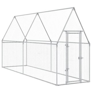 Klatka dla kurcząt, srebrna, 400x100x190 cm, stal galwanizowana Lumarko!