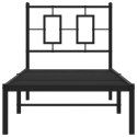 Metalowa rama łóżka z wezgłowiem, czarna, 75x190 cm Lumarko!