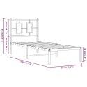 Metalowa rama łóżka z wezgłowiem, czarna, 75x190 cm Lumarko!