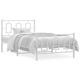 Metalowa rama łóżka z wezgłowiem i zanóżkiem, biała, 100x200 cm Lumarko!