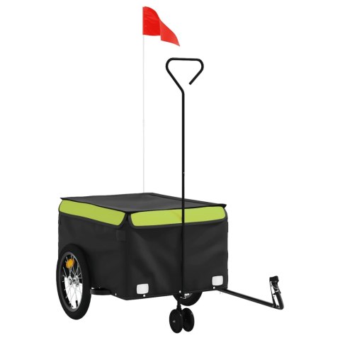 Przyczepka rowerowa, czarno-zielona, 45 kg, żelazo Lumarko!