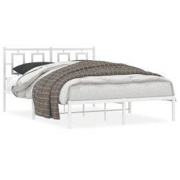 Metalowa rama łóżka z wezgłowiem, biała, 135x190 cm Lumarko!
