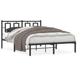 Metalowa rama łóżka z wezgłowiem czarna, 140x200 cm Lumarko!
