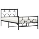 Metalowa rama łóżka z wezgłowiem i zanóżkiem, czarna, 100x200cm Lumarko!