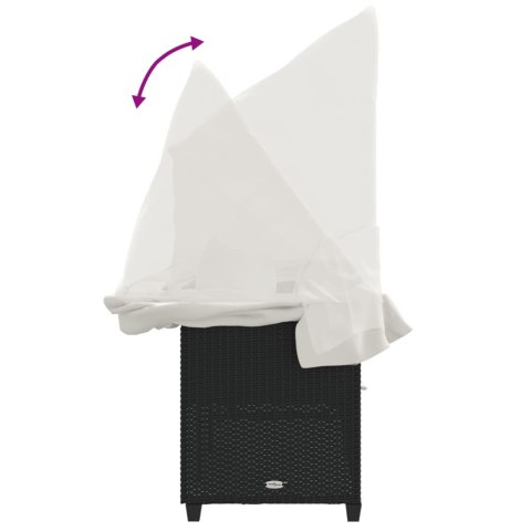 Leżanka z zadaszeniem i poduszkami, czarna, polirattan Lumarko!