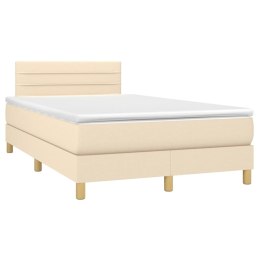 Łóżko kontynentalne z materacem, kremowe, 120x190 cm, tkanina Lumarko!