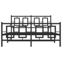 Metalowa rama łóżka z wezgłowiem i zanóżkiem, czarna, 135x190cm Lumarko!