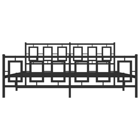 Metalowa rama łóżka z wezgłowiem i zanóżkiem, czarna, 183x213cm Lumarko!