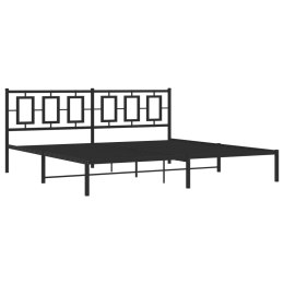 Metalowa rama łóżka z wezgłowiem, czarna, 200x200 cm Lumarko!