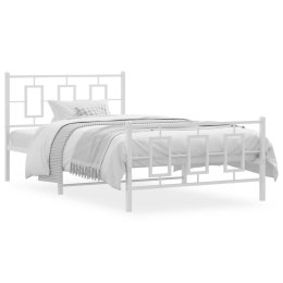 Metalowa rama łóżka z wezgłowiem i zanóżkiem, biała, 107x203 cm Lumarko!