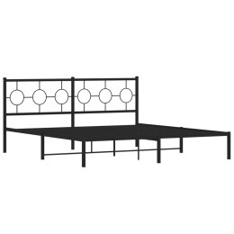 Metalowa rama łóżka z wezgłowiem, czarna, 183x213 cm Lumarko!