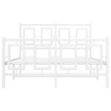 Metalowa rama łóżka z wezgłowiem i zanóżkiem, biała, 120x200 cm Lumarko!