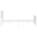 Metalowa rama łóżka z wezgłowiem i zanóżkiem, biała, 120x200 cm Lumarko!