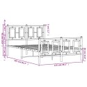 Metalowa rama łóżka z wezgłowiem i zanóżkiem, biała, 120x200 cm Lumarko!