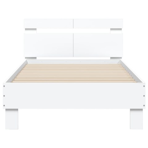 Rama łóżka z wezgłowiem, biała, 100x200 cm Lumarko!