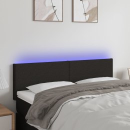 Zagłówek do łóżka z LED, czarny, 144x5x78/88 cm, tkanina Lumarko!