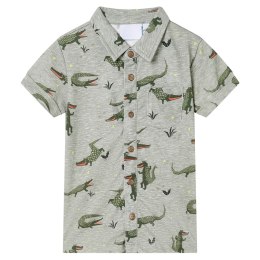 Koszula dziecięca z krótkimi rękawami, jasne khaki melanżowe, 128 Lumarko!