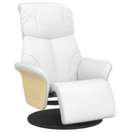 Rozkładany fotel z podnóżkiem, biały, sztuczna skóra Lumarko!