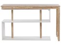 Rozkładane biurko z regałem 120 x 45 cm jasne drewno i biały CHANDLER Lumarko!