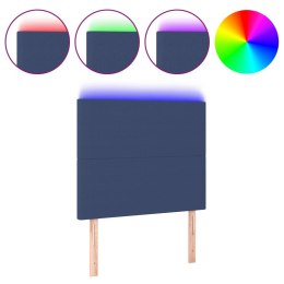 Zagłówek do łóżka z LED, niebieski, 100x5x118/128 cm, tkanina Lumarko!