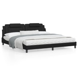 Rama łóżka z zagłówkiem, czarna, 200x200 cm, sztuczna skóra Lumarko!