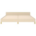 Rama łóżka z zagłówkiem, kremowa, 180x200 cm, obita tkaniną Lumarko! 