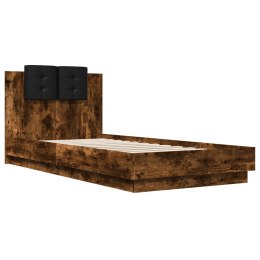 Rama łóżka z wezgłowiem, przydymiony dąb, 100x200 cm Lumarko!