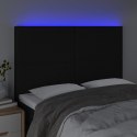 Zagłówek do łóżka z LED, czarny, 144x5x118/128 cm, tkanina Lumarko!