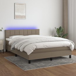 Łóżko kontynentalne z materacem, taupe, 140x200 cm, tkanina Lumarko!