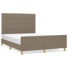 Rama łóżka z zagłówkiem, taupe, 140x190 cm, obita tkaniną Lumarko!