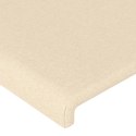 Zagłówek do łóżka z LED, kremowy, 203x16x118/128 cm, tkanina Lumarko!