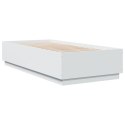 Rama łóżka z LED, biała, 90x200 cm, materiał drewnopochodny Lumarko!