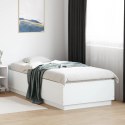 Rama łóżka z LED, biała, 90x200 cm, materiał drewnopochodny Lumarko!
