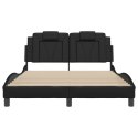 Rama łóżka z zagłówkiem, czarna, 120x200 cm, sztuczna skóra Lumarko!