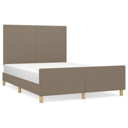 Rama łóżka z zagłówkiem, taupe, 140x200 cm, obita tkaniną Lumarko!
