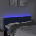Zagłówek do łóżka z LED, niebieski, 144x5x78/88 cm, tkanina Lumarko!