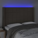 Zagłówek do łóżka z LED, taupe, 147x16x118/128 cm, tkanina Lumarko!