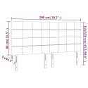 Zagłówek do łóżka z LED, taupe, 200x5x118/128 cm, tkanina Lumarko! 