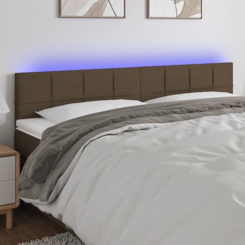 Zagłówek do łóżka z LED, taupe, 200x5x78/88 cm, tkanina Lumarko!