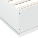 Rama łóżka z LED, biała, 180x200 cm, materiał drewnopochodny Lumarko!