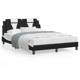 Rama łóżka z zagłówkiem, czarno-biała, 120x200 cm, ekoskóra Lumarko!