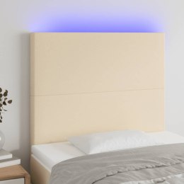 Zagłówek do łóżka z LED, kremowy, 90x5x118/128 cm, tkanina Lumarko!