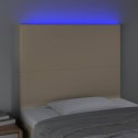 Zagłówek do łóżka z LED, kremowy, 90x5x118/128 cm, tkanina Lumarko!