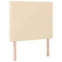 Zagłówek do łóżka z LED, kremowy, 90x5x118/128 cm, tkanina Lumarko!