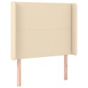 Zagłówek do łóżka z LED, kremowy, 93x16x118/128 cm, tkanina Lumarko!