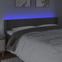 Zagłówek do łóżka z LED, ciemnoszary, 183x16x78/88 cm, aksamit Lumarko!