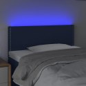 Zagłówek do łóżka z LED, niebieski, 80x5x78/88 cm, tkanina Lumarko!