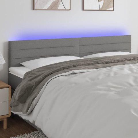 Zagłówek do łóżka z LED, ciemnoszary, 180x5x78/88 cm, tkanina Lumarko!
