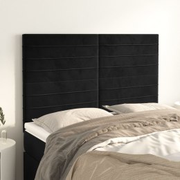 Zagłówki do łóżka, 4 szt., czarne, 72x5x78/88 cm, aksamit Lumarko!